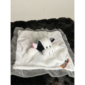 Baberoo Cow Security Blanket Baby Lovey Plush White Gray Black